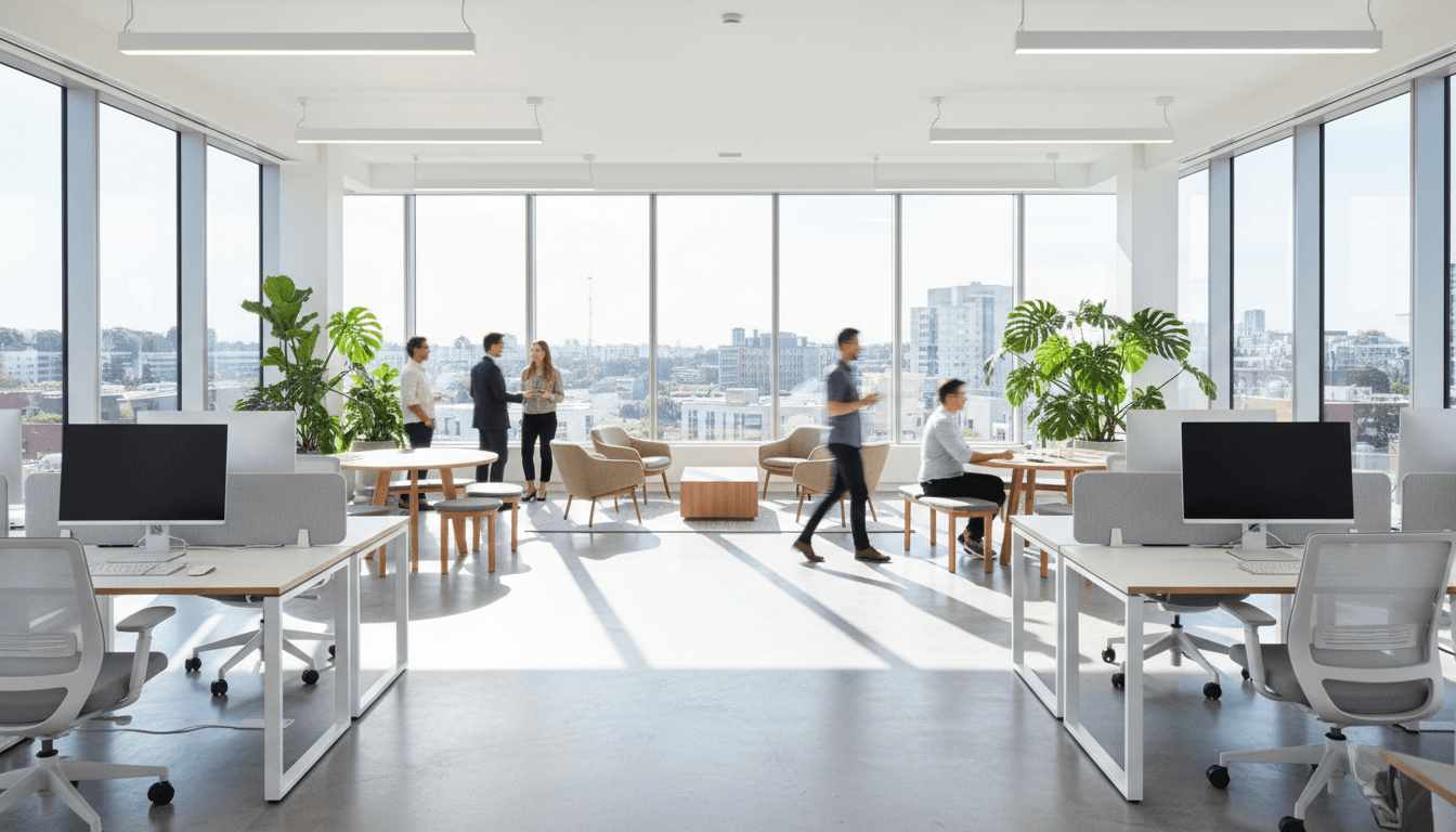 Contemporary commercial office space with modern finishes